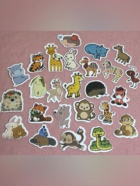 25 Wild Animals Vinyl Stickers for Water Bottles Computers Skateboards Phone